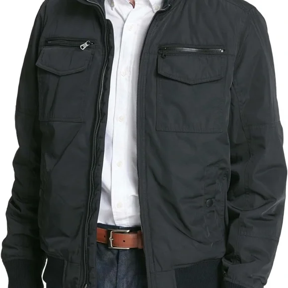 Tommy Hilfiger Men's Black Bomber Jacket, Water and Wind Resistant, Size M - Picture 3 of 14